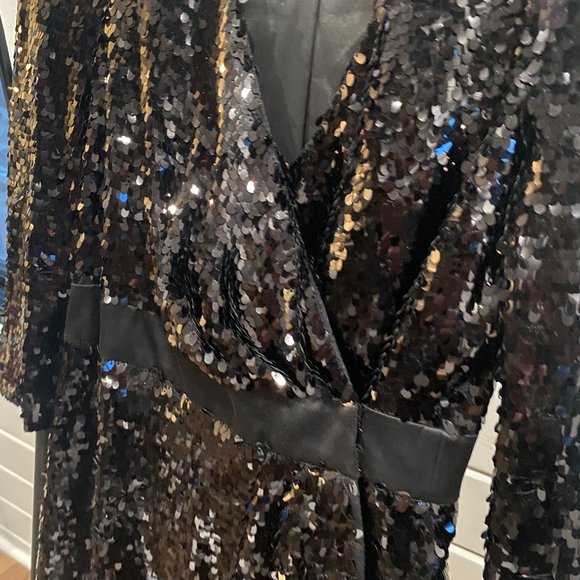 Rachel Zoe Black Sequin Dress - Size 6 - Picture 3 of 4
